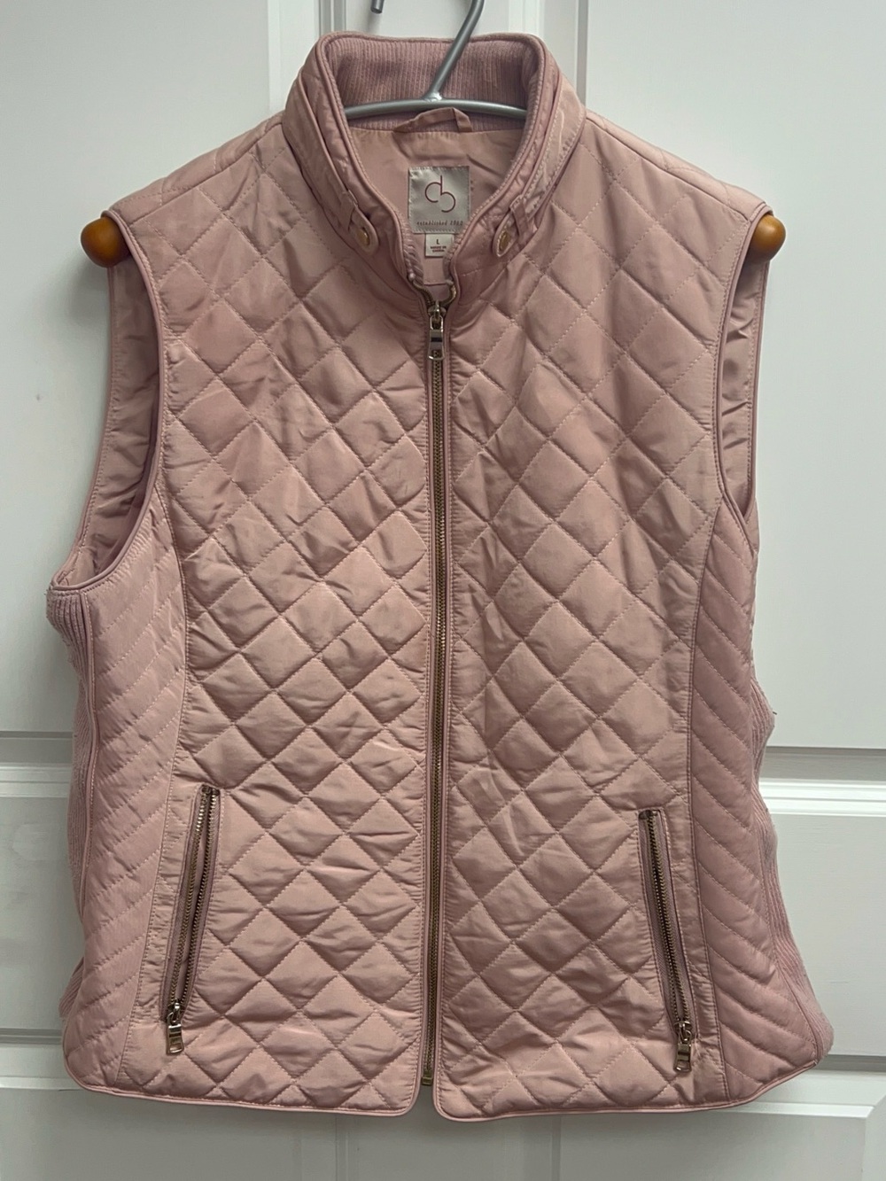 Christopher & Banks Diamond-quilted lightweight Pink Vest Size Large